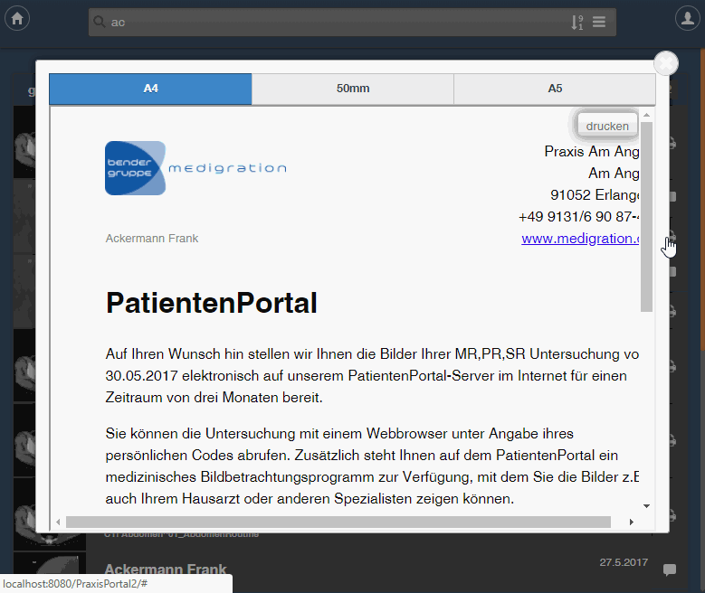 Studiencode ausdrucken